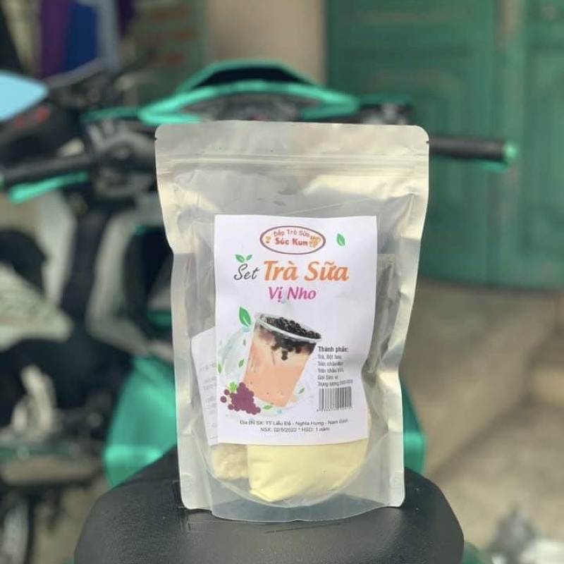 Sét Trà Sữa Vị Dâu 400G