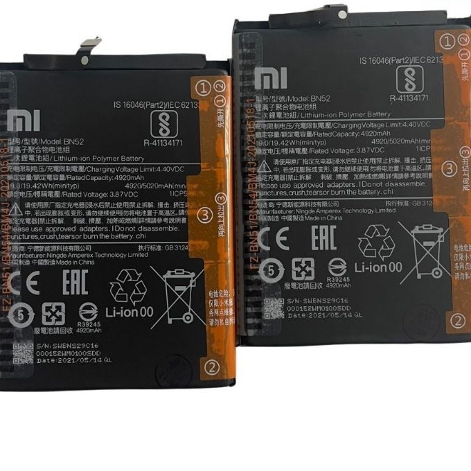 Pin Xiaomi Redmi Note 9 Pro BN52 Dung Lượng 5020mAh bảo hành 6 tháng.