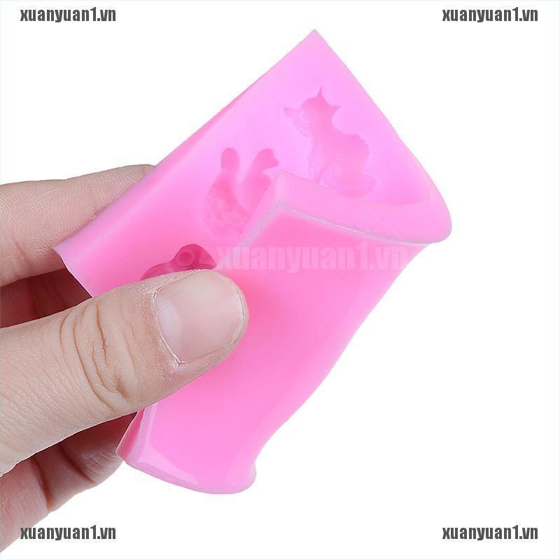 [XUANYUAN1] Khuôn Silicone Làm Bánh Thủ Công Trang Trí Hình Động Vật Phục Sinh