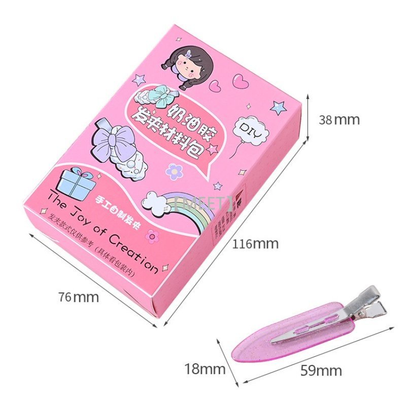 Bộ Kẹp Tóc Hình Hoa Hoạt Hình DIY Bằng Nhựa Resin