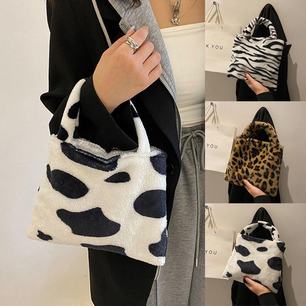 OKDEALS Handbags Fashion Soft Plush Furry Fluffy Shopping Bags