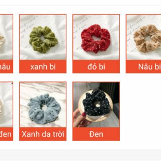 Cột tóc vải voan chấm bi phong cách retro