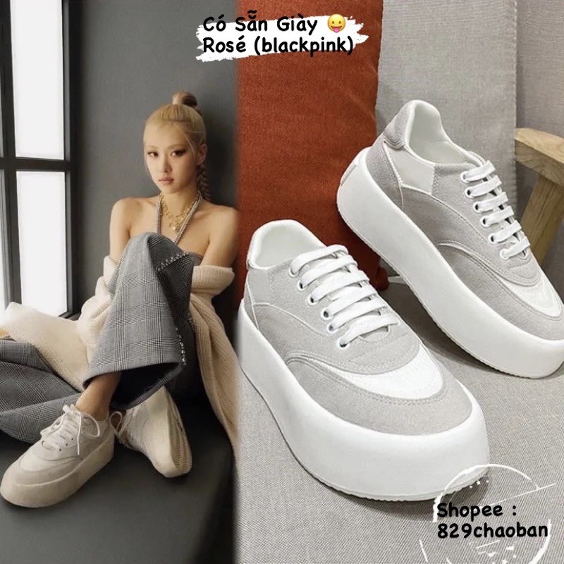 sẵn. Giày ROSE (blackpink) 😜 giày rosé | đế bánh mì 😘 thể thao trắng