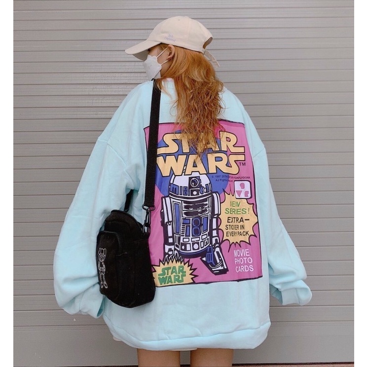 [Ảnh thật] Áo nỉ sweater cổ tròn nỉ ngoại Starwars dày dặn (annstore)