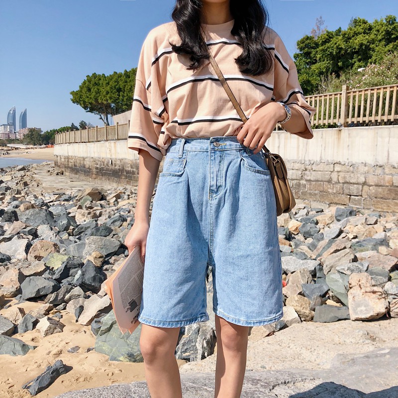 [SẴN] Quần shorts jean nữ lưng cao Ulzzang Quảng Châu QLJ25