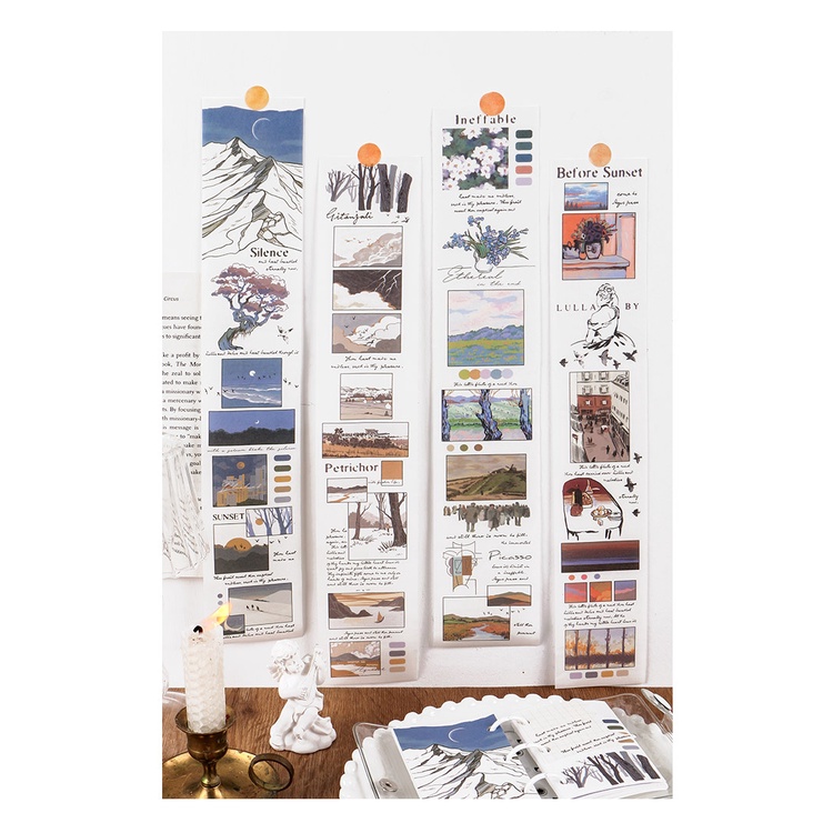Dải Sticker chủ đề Vẻ Đẹp Nghệ Thuật - Nhãn dán Trang Trí Sổ Tay Bullet Journal Cá Tính