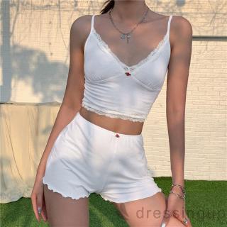 Set quần áo hở rốn màu trơn co giãn thời trang cho nữ