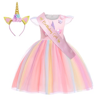 Đầm Không Tay In Hình Kỳ Lân Giáng Sinh Và Halloween Cho Bé Gái 2-8 Tuổi