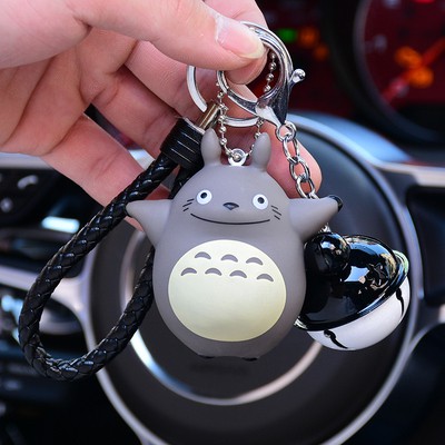 Móc Khóa Anime Totoro ❤️FREESHIP❤️ Dễ Thương Cute Kèm Chuông Tặng Kèm Dây Da Treo Balo