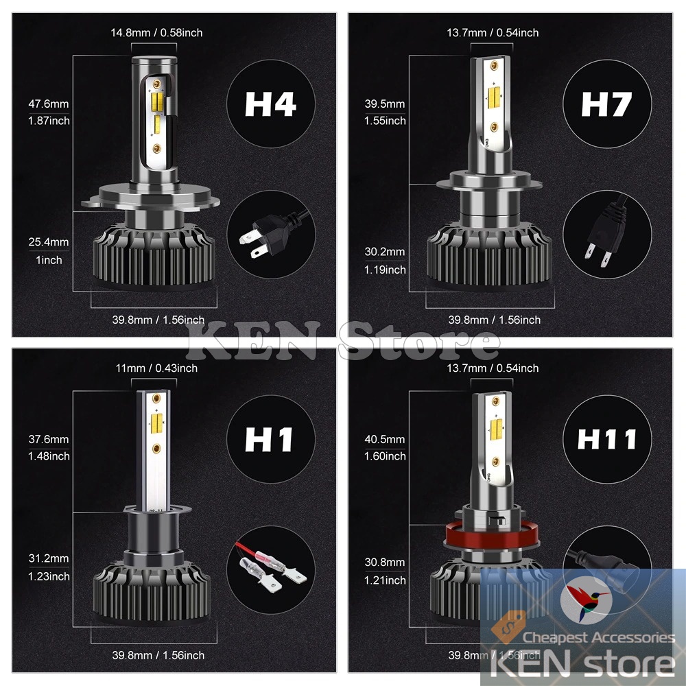Bóng led H1 H4 H7 H11... Chip ZES Samsung INFITARY Multi Color