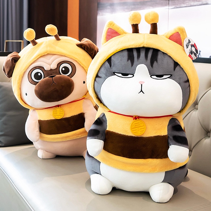 Gấu bông mèo hoàng thượng mặt quạo cosplay ong,thú nhồi bông mèo mặt quạo mặc áo con ong hàng nhập,bông gòn mềm mịn