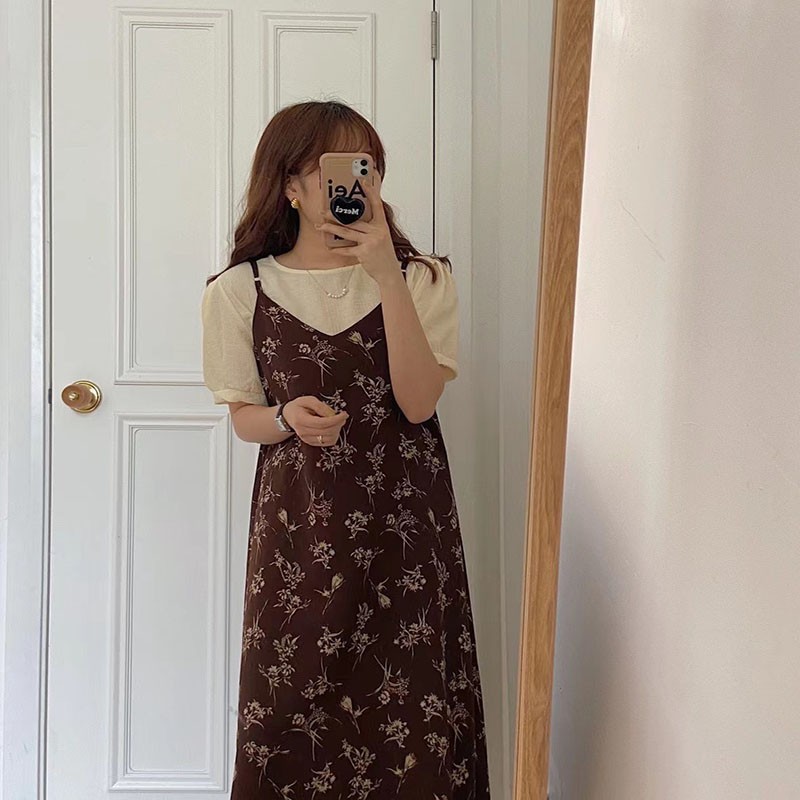 Váy Nữ 2 Dây Dáng Dài Họa Tiết Hoa Chất Voan Lụa M045-Vin_store168 | BigBuy360 - bigbuy360.vn