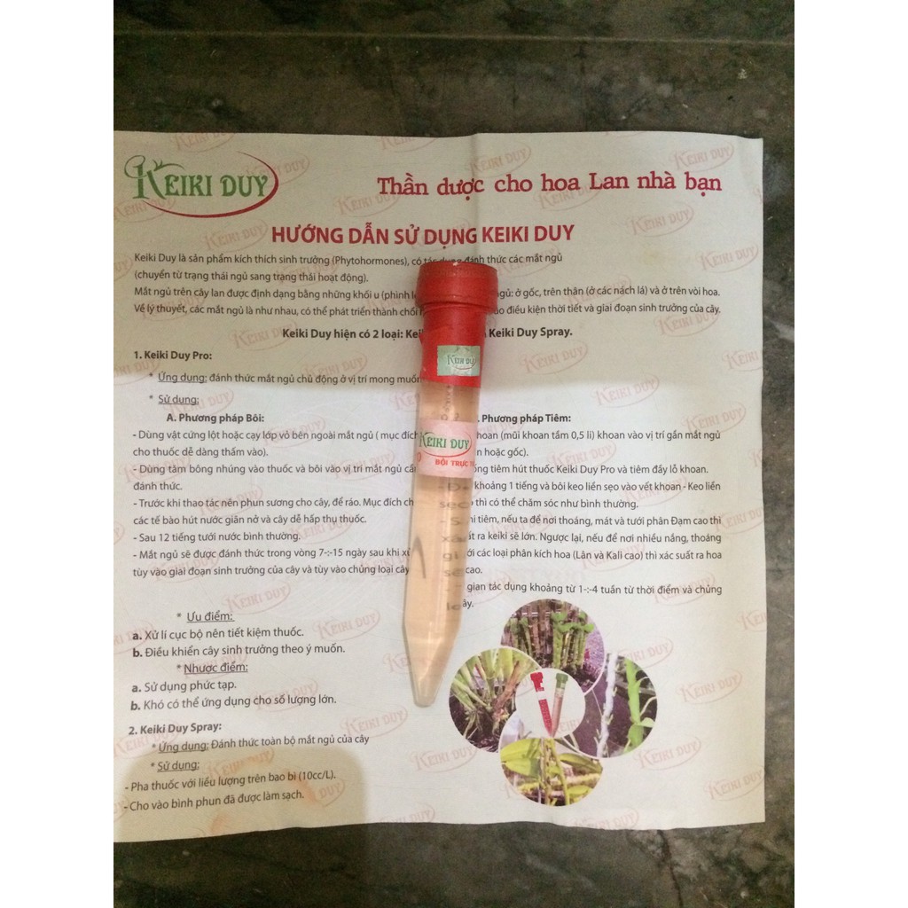 1 lọ Keiki duy đỏ - pro ( kích mầm, kích kie hoa lan)