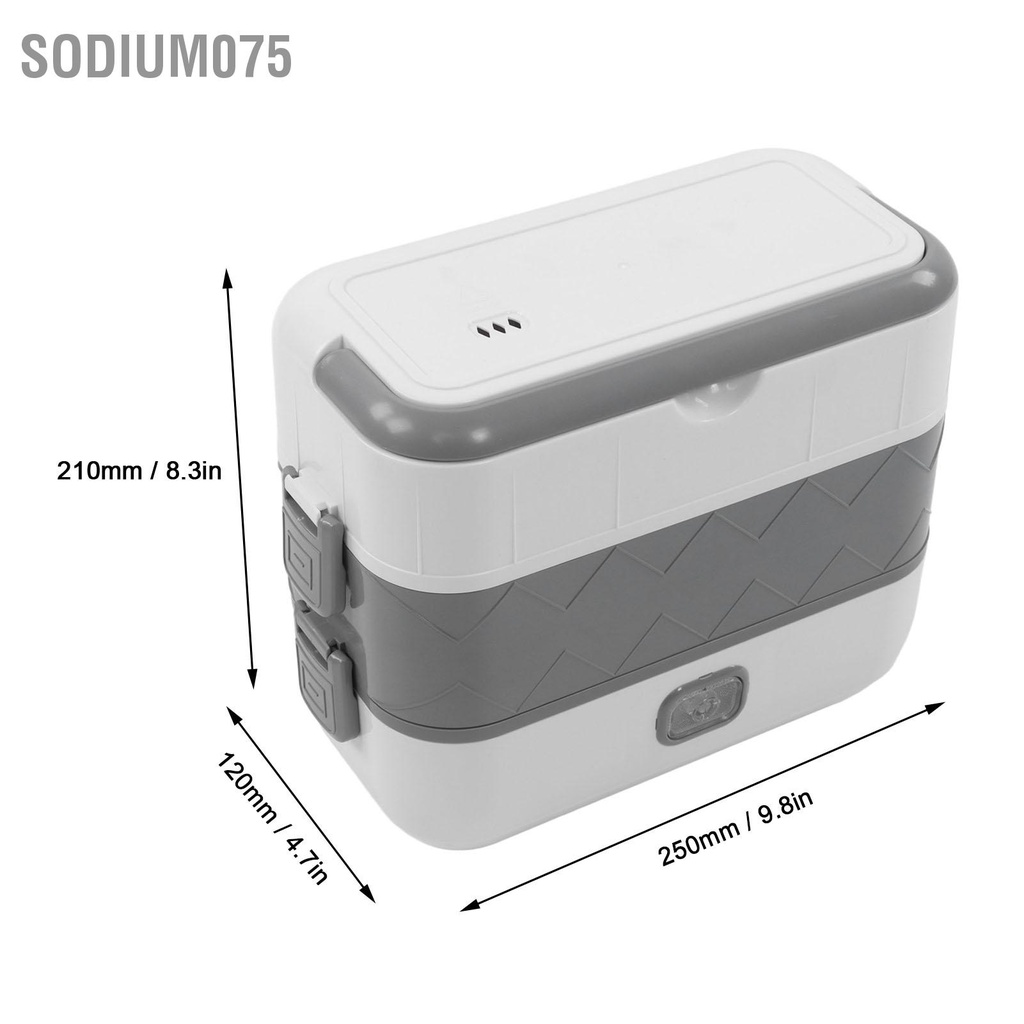 Có thể bán buôn Hộp cơm điện 200W hâm nóng hai lớp thức ăn di động cho xe hơi ở nhà và nơi làm việc Sodium075 Hàng giao ngay