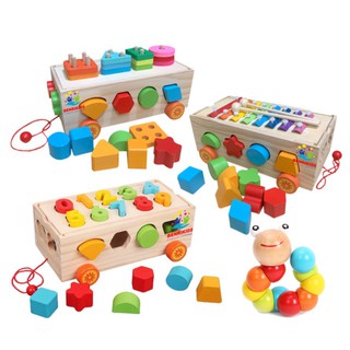 Xe kéo thả hình gỗ-đồ chơi gỗ thông minh an toàn cho bé