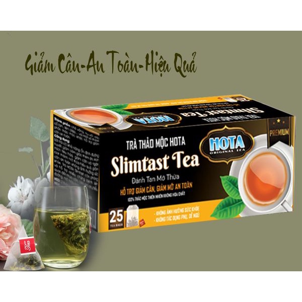 Trà thảo mộc HOTA Slimtast hỗ trợ giảm mỡ giảm cân an toàn hiệu quả không tác dụng phụ