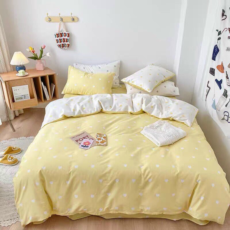 [NHẬP KHẨU HÀN] Bán giá lỗ xin đánh giá - BỘ CHĂN GA GỐI COTTON POLY TIM 2 MẶT CAO CẤP - FULLSIZE - CÓ MÃ FREESHIP