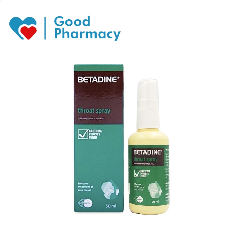 Betadine Throat Spray - Xịt họng Betadine giúp vệ sinh và làm giảm các vấn đề răng miệng