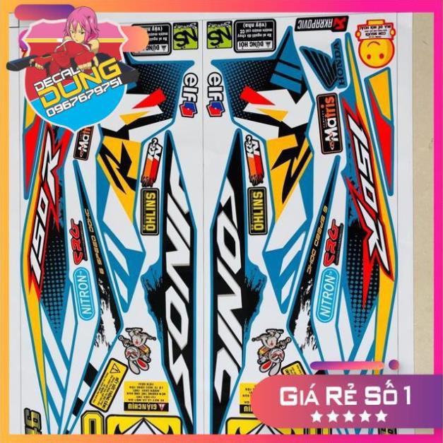 Tem xe Sonic dán xe xanh ngọc decal 3 lớp cao cấp