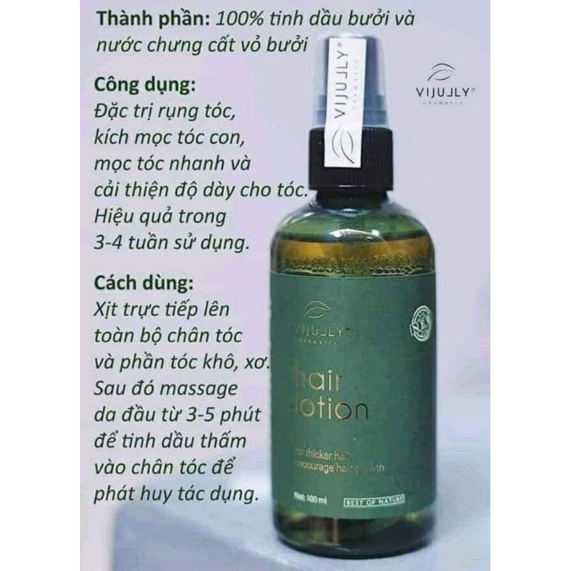 COMBO DẦU GỘI+ DẦU XẢ+ XỊT BƯỞI VIJULY