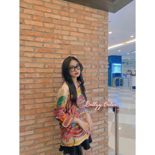 Áo sơ mi lụa không nhăn hoạ tiết