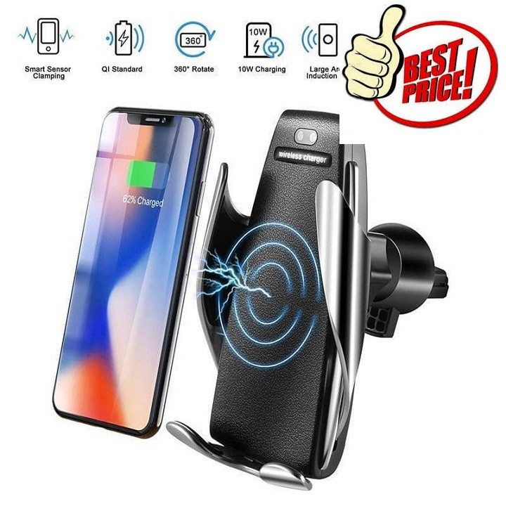 GIÁ ĐỠ KIÊM SẠC KHÔNG DÂY SMART SENSOR S5 CAR WIRELESS CHARGER