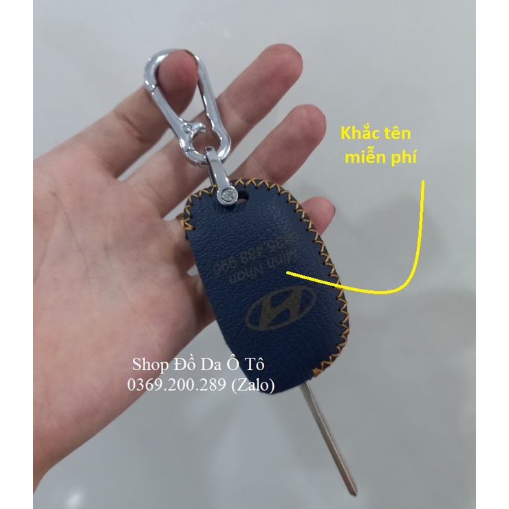 [Da bò thật] Bao da chìa khóa Hyundai Accent Blue 2013 2017, Elantra 2013 2015, i10 bản base bản thiếu, nhiều mầu sắc