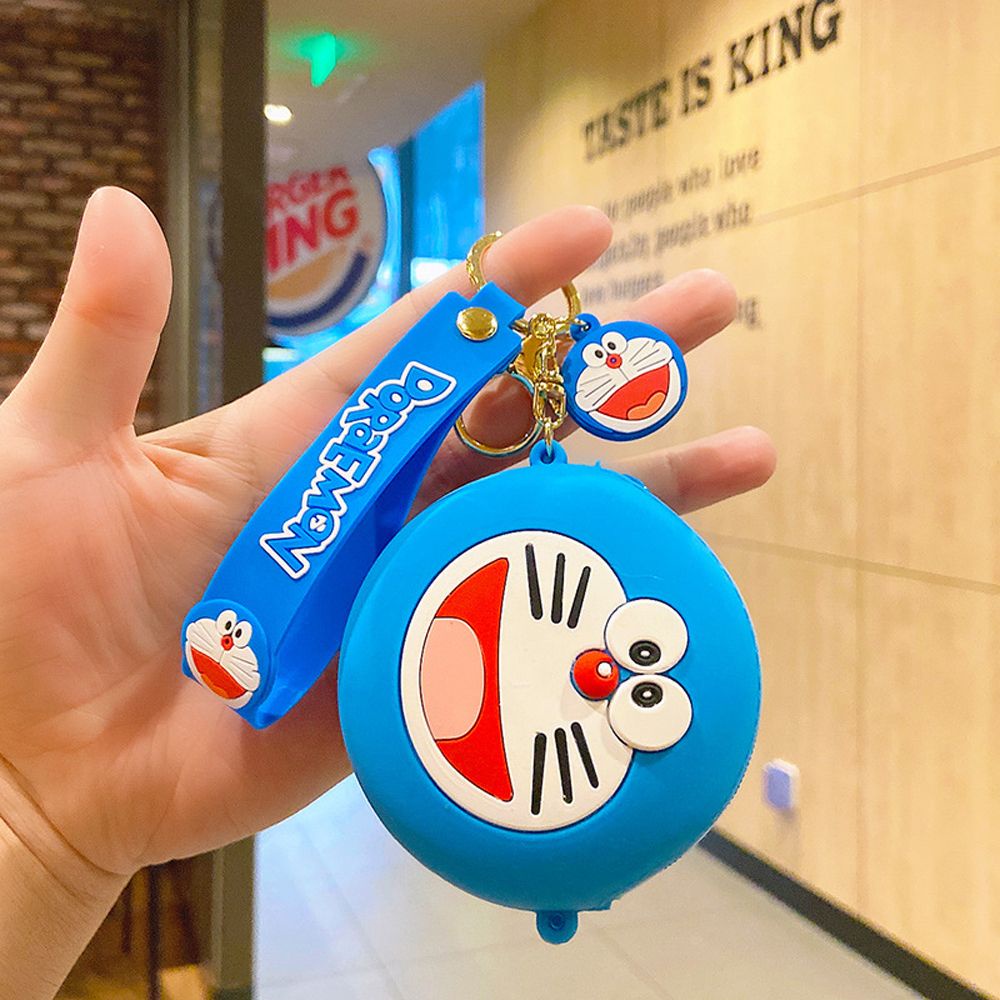 Túi đựng tiền xu bằng silicon có khóa kéo họa tiết pikachu/ mickey/ sao biển/ doraemon/ stitch dễ thương