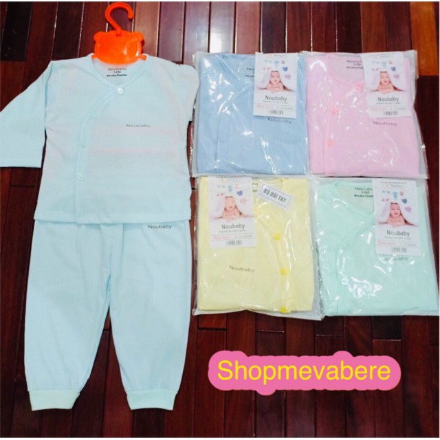 Bộ Dài Tay Thu Đông Cho Bé Sơ Sinh Cotton Cúc Lệch , Hàng Đẹp Nhiều Màu _ B3