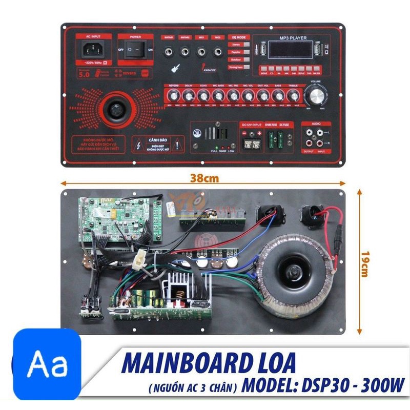 Mạch loa kéo ADX40 công suất lớn 600-800W, mạch KT19x38, đèn Led sử dụng cho loa 40 đôi hoặc tương đương