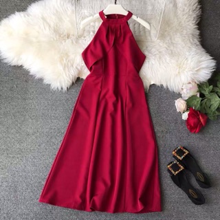 (Order) váy cổ yếm dáng dài sang chảnh thanh lịch