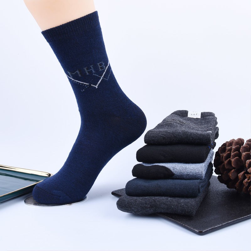 10 pairs of thick men's autumn and winter socks for middle-aged and elderly people to keep warm against wear at the construction site Large size socks