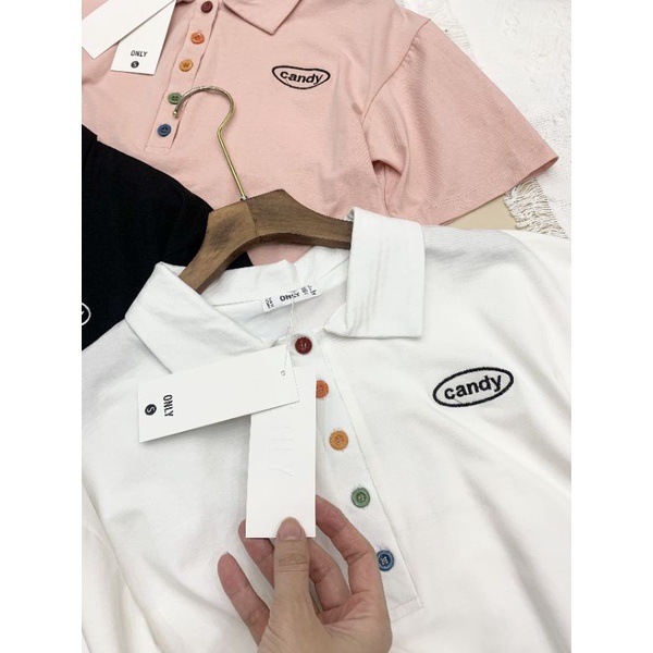 Áo phông nữ cúc sắc màu only