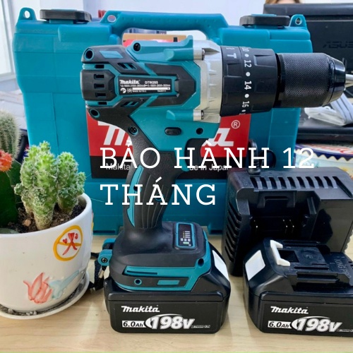 Khoan Pin Makita 118v không chổi than, Động cơ kích từ, Pin 10 Cell, 2 đèn