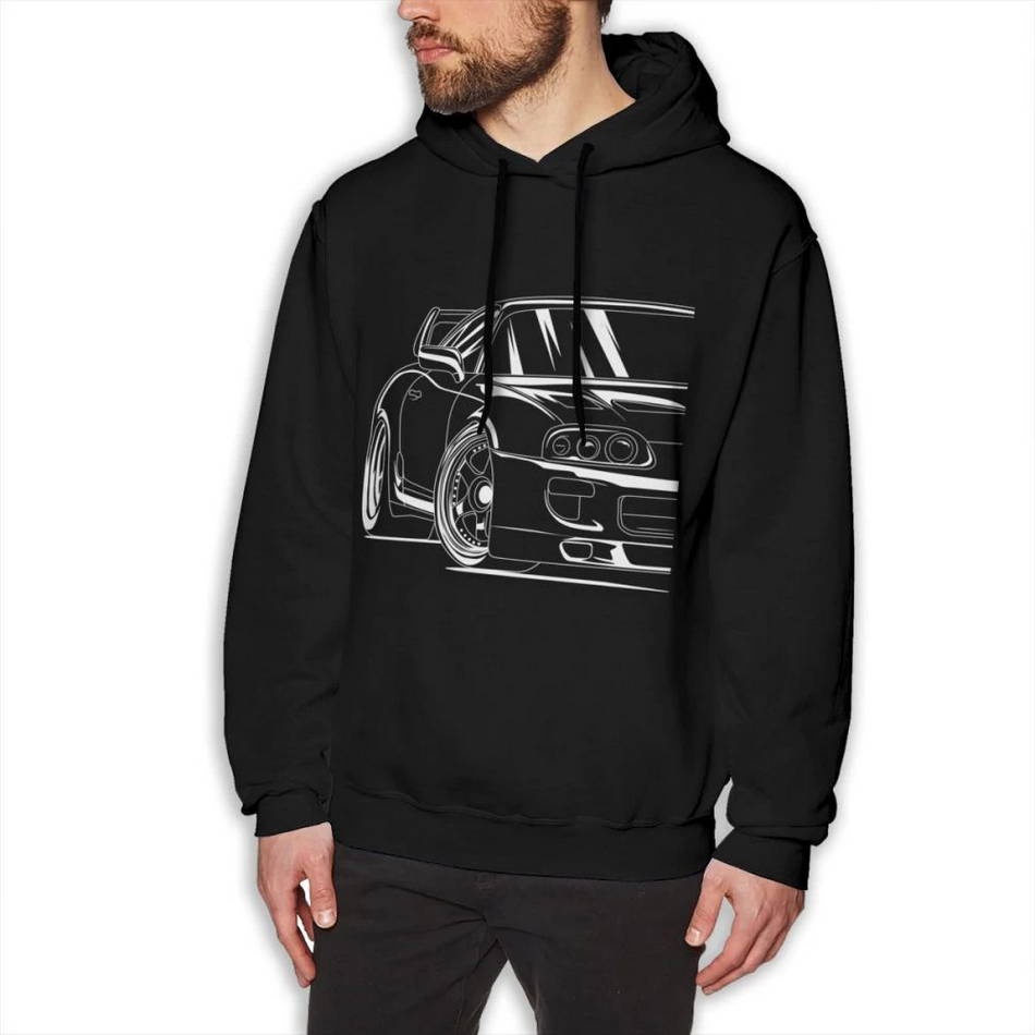 WANGTSHIRT Áo hoodie chui đầu vải cotton in hình xe hơi cổ điển hoang dã Jdm