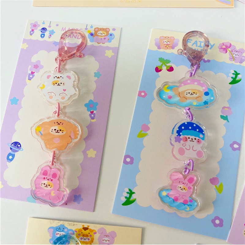 Móc Khóa acrylic Hình Cuốn Sách/Gấu Phong Cách Hàn Quốc