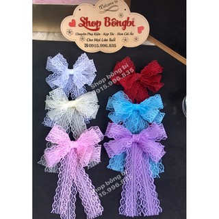 Kẹp tóc nơ ren tiểu thư ( nhiều màu )