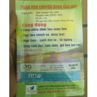 Phân bón B1 -  30g,  chuyên dùng cho hoa. Hoa hồng, hoa lan, hoa cúc, hoa đào, hoa ly