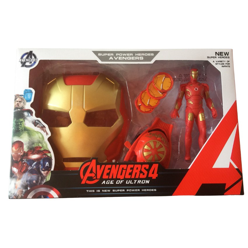 Đồ Chơi Mặt Nạ Ironman Người Nhện Captain America Và Phụ Kiện Chiến Đấu Siêu Cấp Cho Bé Nhập Vai Siêu Anh Hùng Avengers