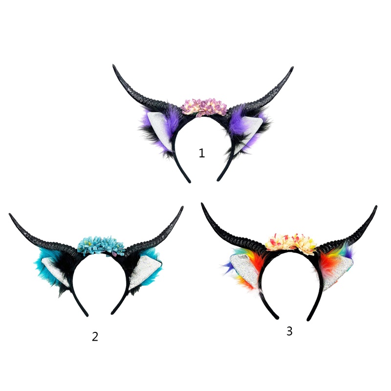 Cài Tóc Hình Sừng Cừu Bằng Oxi Nhân Tạo Hóa Trang Halloween