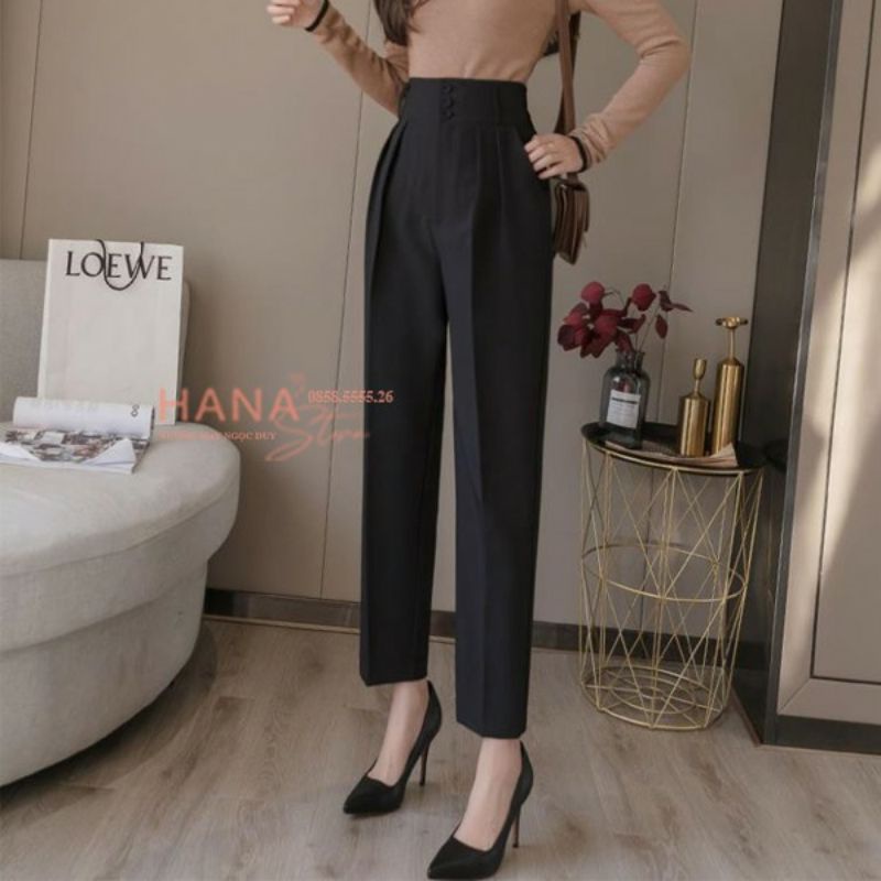 Quần tây âu công sở nữ, nam kaki cao cấp nguyên mac