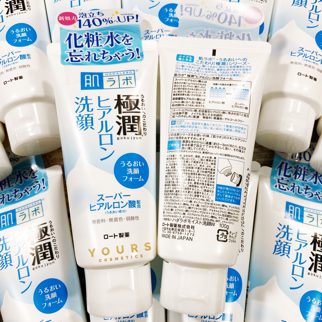 [Auth Nhật] Sữa Rửa Mặt Hada Labo Dưỡng Ẩm Làm Sạch Sâu Gokujyun Face Wash Màu Trắng Dành Cho Da Khô 100gr