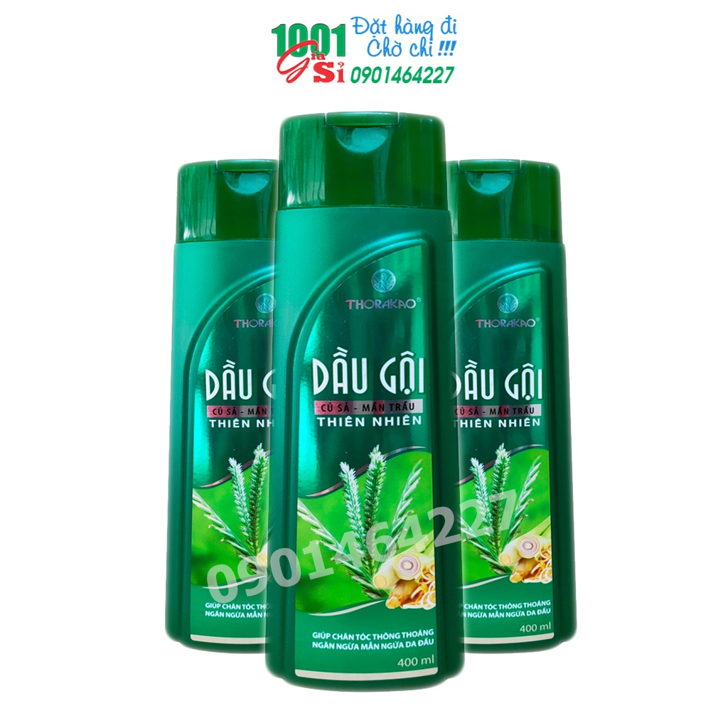 Dầu gội Củ Sả Mần Trầu 400ml Thorakao sạch gàu, đầy lùi tóc bạc sớm, ngăn ngừa mẫn ngứa da đầu