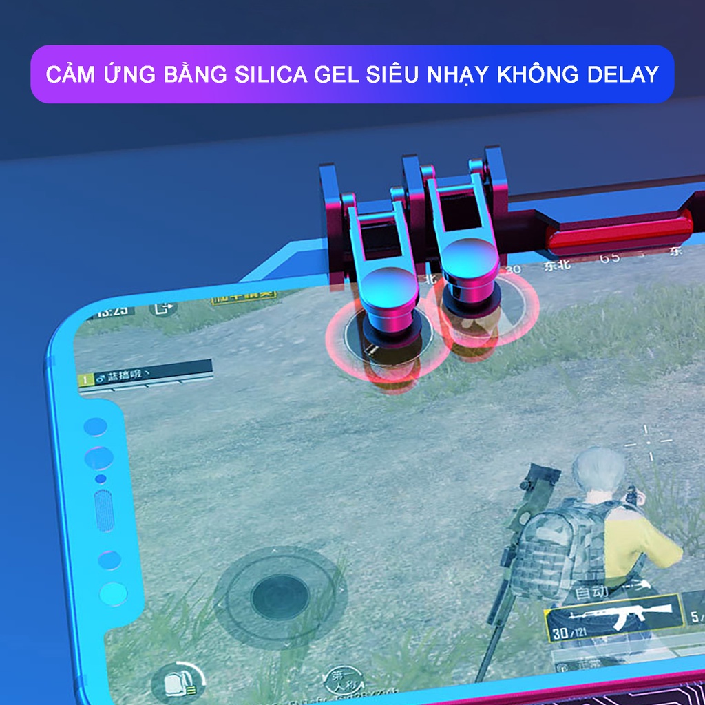 Tay cầm chơi game kèm quạt tản nhiệt sò lạnh SIDOTECH MEMO DL88 thao tác 6 ngón hỗ trợ ghìm tâm chơi PUBG FreeFire COD