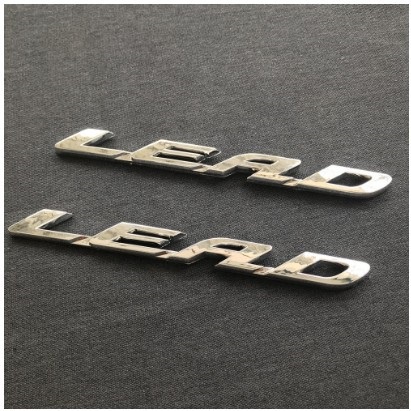 (CHUYÊN TEM XE) Tem chữ nổi tên xe LEAD, tem trang trí xe chống nước màu trắng vàng