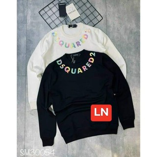 áo dài tay in chữ phản quang 7 màu vòng cổ DSQUARED2