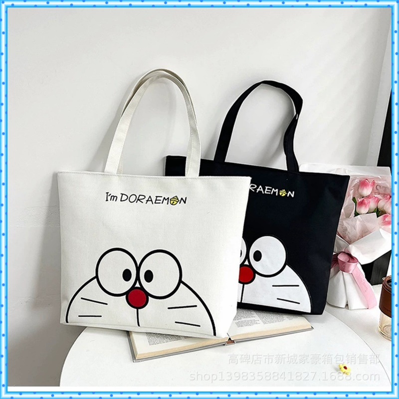 Túi tote đựng vừa A4 hàng nhập chuẩn QC vải mềm, dày dặn, họa tiết dễ thương có dây kéo đi học, đi chơi, đi làm