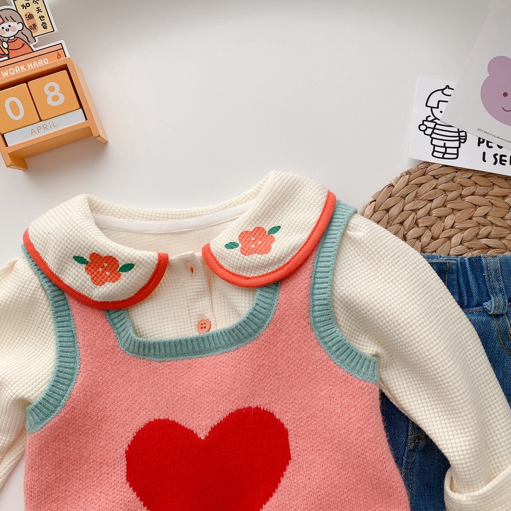 Áo Không Tay Thiết Kế Mới Ngọt Ngào Thời Trang Mùa Thu Dành Cho Bé Gái