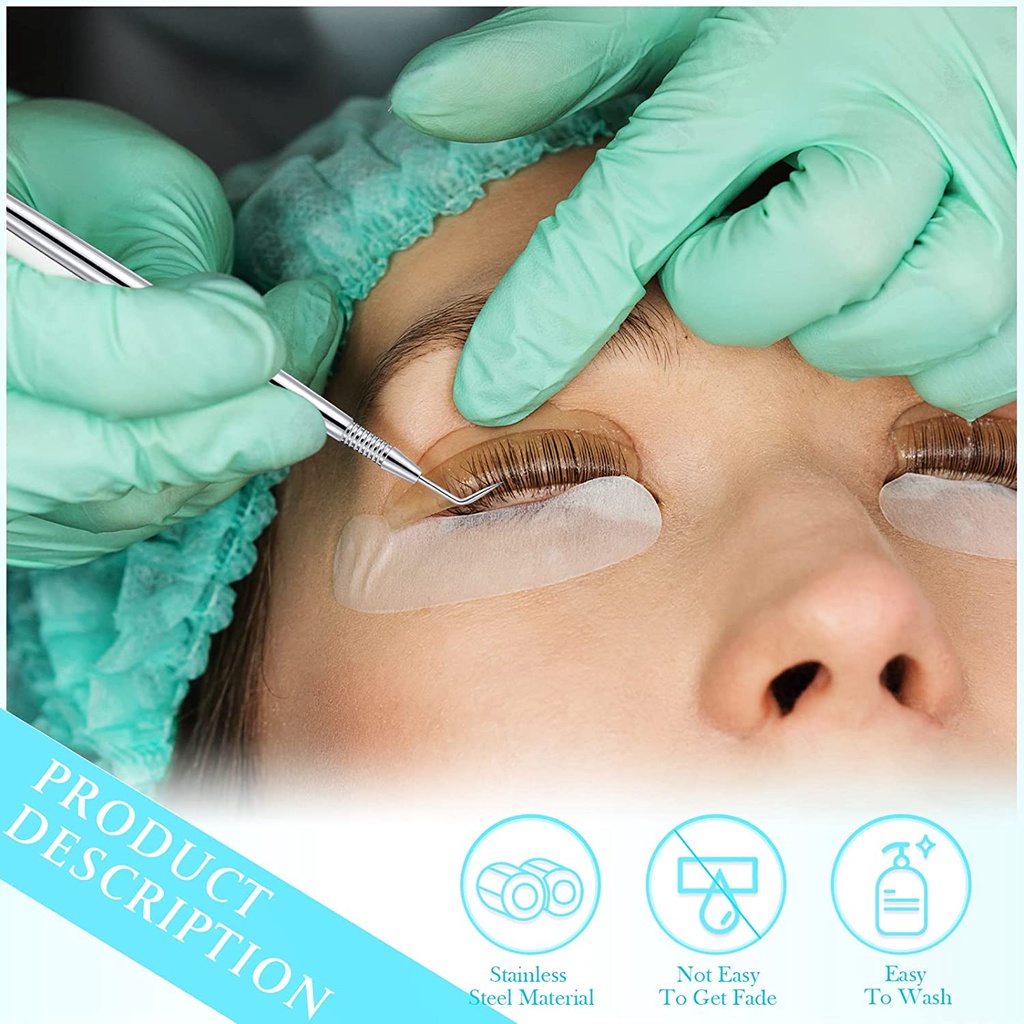 Set 2 Dụng Cụ Hỗ Trợ Nâng Lông Mi Bằng Thép Không Gỉ Tiện Lợi