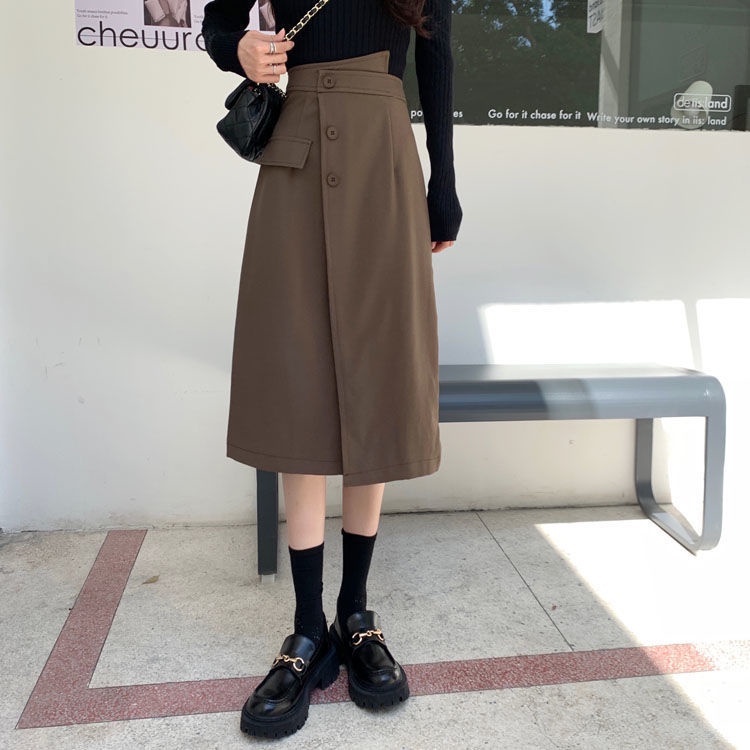 COZOK Chân Váy Lưng Cao Thiết Kế Độc Đáo Thời Trang